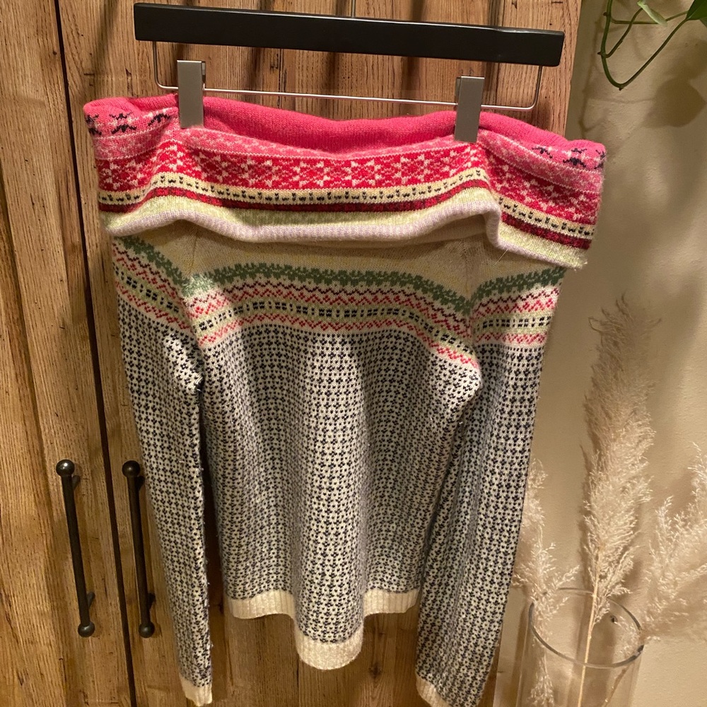 Wool and cashmere off the shoulder sweater